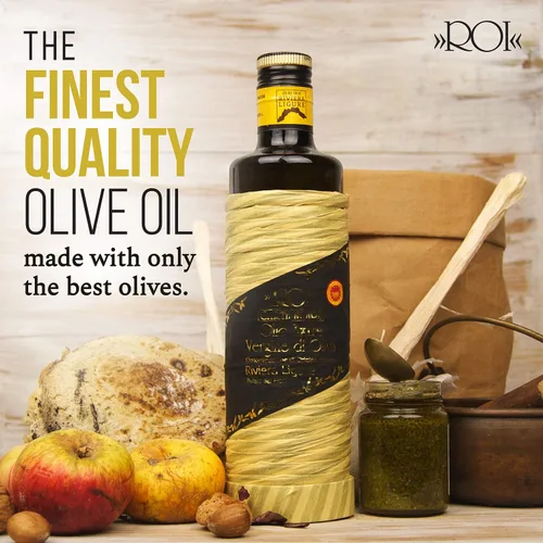Vista 5 de ROI Aceite de oliva virgen extra italiano - Hecho de aceitunas taggiasca ligurianas - AOVE rico en polifenoles - Certificado DOP - Fresco prensado