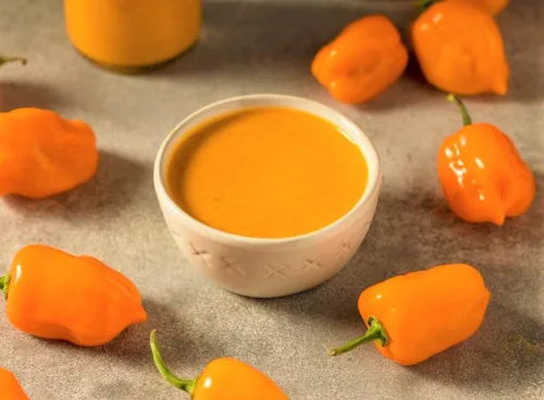 Vista 7 de TomorrowSeeds - Semillas de pimiento habanero naranja - Más de 100 unidades - para plantar 350,000 unidades Scoville Scoville picante tropical chile
