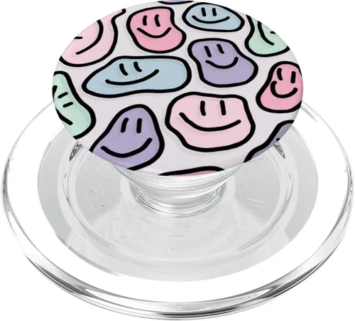 Vista 8 de Pastel estética trippy líquido remolino goteo sonrisa cara PopSockets estándar PopGrip