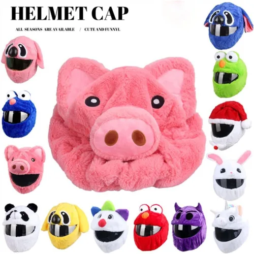 Vista 6 de HTLNUZD Funda para casco de motocicleta de cara completa, fácil de instalar, tapa antipolvo, casco de motocicleta, paseos divertidos, juego de felpa