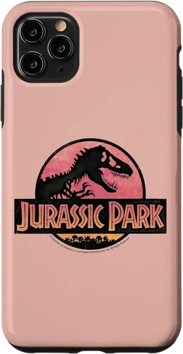 Vista 13 de Funda con logotipo degradado rosa para iPhone 16 Jurassic Park