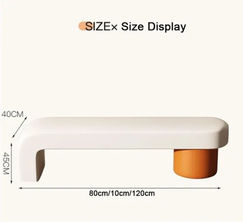 Vista 3 de SYALEO Banco otomano tapizado de piel sintética para el extremo de la cama, sofá, reposapiés para entrada, rectangular, taburete para cambio de Beige