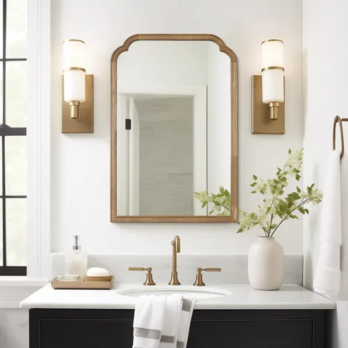 Vista 19 de Espejos de Baño de Madera para Montar en la Pared, 16" x 20" Marco de Madera Rústica Espejos de Pared Decorativos para Sala de Estar o Dormitorio