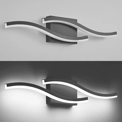 Vista 6 de PRESDE Lámpara LED de Tocador de Baño de 24", Moderna Luminaria de Barra de Pared Negra Sobre Espejo Regulable 3CCT
