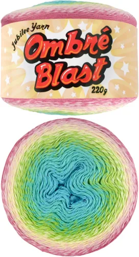 Vista 19 de JubileeYarn - Hilo Ombré Blast (7.76 oz/torta de algodón para bebé, 1 torta)
