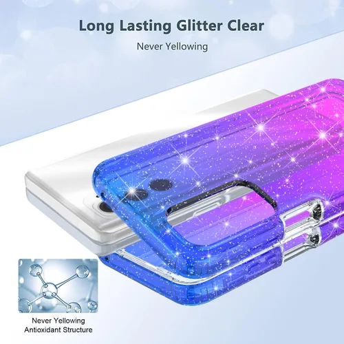 Vista 2 de Cpm- Funda híbrida con purpurina para Samsung Galaxy A23, con purpurina híbrida, color degradado para Samsung Galaxy A23 (azul/morado)