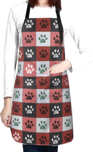 Vista 22 de Waterproof Apron For Adults Chef Bib With 2 Pockets For Kitchen Cooking Baking Garden Crafting Drawing Mujer negra afroamericana
