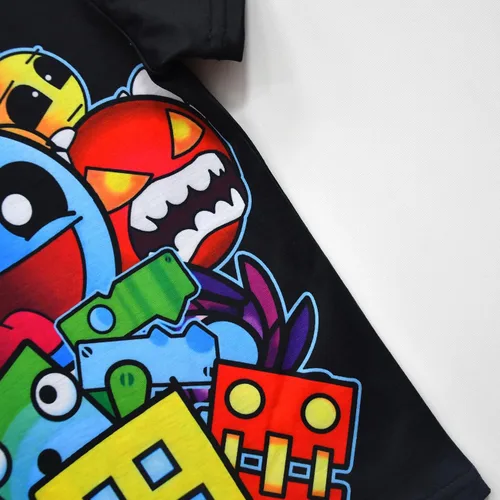Vista 7 de Nitaemilwe Disfraz de manga corta con estampado de tablero geométrico para niños y niñas