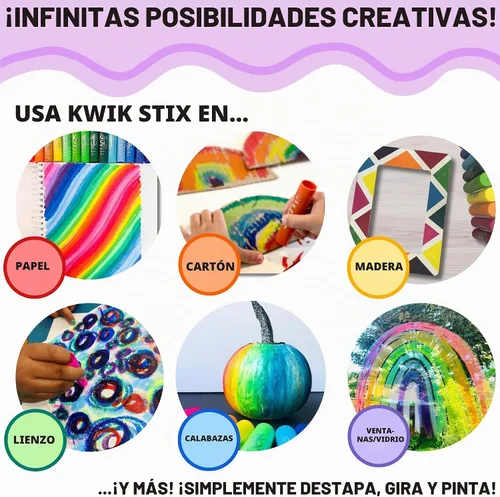 Vista 4 de Kwik Stix Solid Tempera Paint Stick, 6 colores primarios