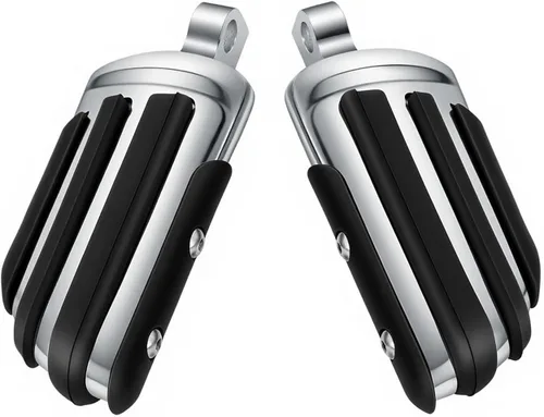 Vista 17 de Estriberas negras para motocicleta 1.25" 32mm, reposapiés ajustables para autopista, compatibles con Harley