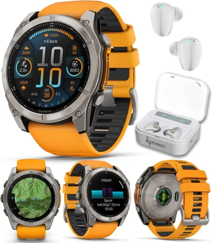 Vista 26 de Garmin Fenix 0.315 – 1.693 in Zafiro, AMOLED Multisport GPS Smartwatch, gris carbón DLC titanio con silicona negro/gris guijarro, linterna LED fenix