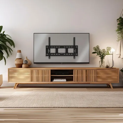 Vista 3 de Marca: MOUNT-IT! Soporte para pared con inclinación, reclinable, muy resistente, universal para televisores de 23 a 37 pulgadas Negro