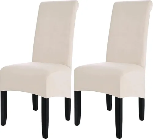 Vista 15 de ele ELEOPTION Fundas grandes de terciopelo y elastano para silla, fundas protectoras suaves y elásticas para silla, extraíbles y lavables para Negro