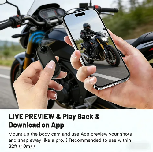 Vista 5 de JETO Mini cámara corporal HD 1080P, cámara portátil, clip giratorio de 360° y clip magnético, gran angular de 150°, 32G, funda impermeable