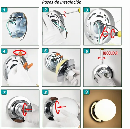 Vista 8 de Apliques de pared cromados, aplique de globo moderno de 1 luz, lámpara de pared para dormitorio, baño, sala de estar y pasillo, iluminación