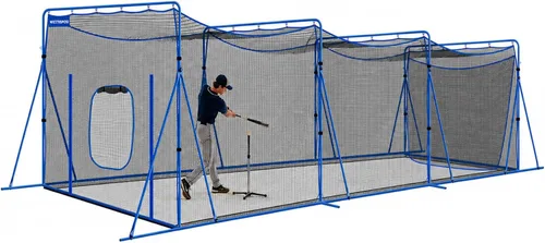 Vista 10 de Baseball Softball Net with Blocking System, Batting Cage Practice Net