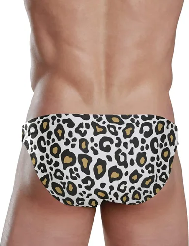 Vista 4 de Milk Cow Texture - Traje de baño sexy para hombre con cordón ajustable