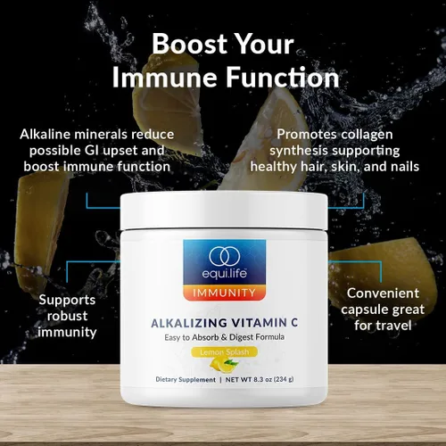 Vista 4 de EquiLife Suplemento alcalinizante de vitamina C, 2500 mg por porción, polvo de fácil absorción para apoyo inmunológico, con magnesio, calcio