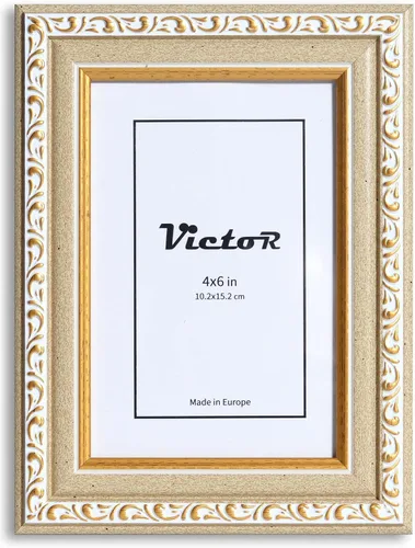 Vista 8 de Marco de Fotos VictoR Chagall 4x6 Beige Oro - Marcos de Fotos Vintage con Vidrio Acrílico Resistente a Rayaduras - Marco de Fotos 4 x 6 - Marcos