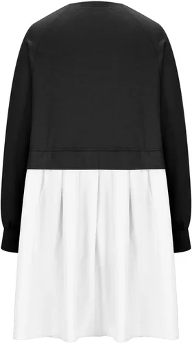 Vista 3 de Vestido tipo sudadera de gran tamaño para mujer, para otoño, de manga larga, sin botones, ajuste relajado, mini vestido