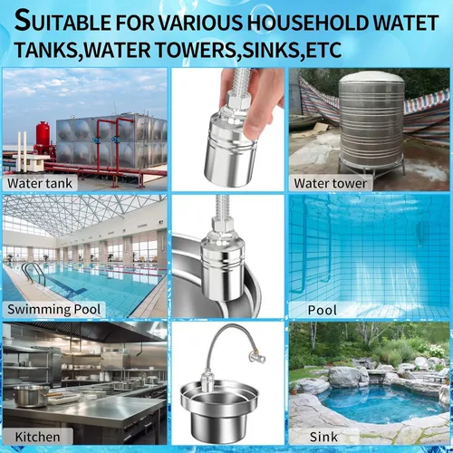 Vista 8 de Válvula de flotador de agua de 1/2" a 3/4" 1", válvula controladora de nivel totalmente automática de acero inoxidable 304 para tanque de agua