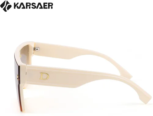 Vista 4 de Karsaer Chic De Gran Tamaño Cuadrado Mujeres Hombres De Una Sol Pieza Gafas De Sol Moda Top Plano Grande Unisex Gafas De Sol Mujeres Hombres K7110
