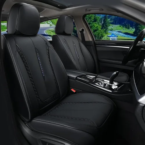 Vista 32 de Coverado - Fundas de asiento delantero de coche, fundas de asiento de cuero de lujo para automóviles, fundas de asiento de automóvil protectoras