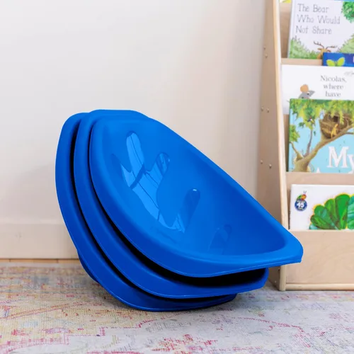 Vista 8 de ECR4Kids Asiento de piso con forma de hoja, silla basculante, azul, 6 piezas