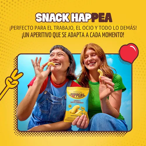 Vista 6 de Hippeas - Bocadillos de garbanzos inflados, cheddar blanco vegano, 4 onzas (paquete de 1), 4g de proteína, 3g de fibra, vegano, sin gluten
