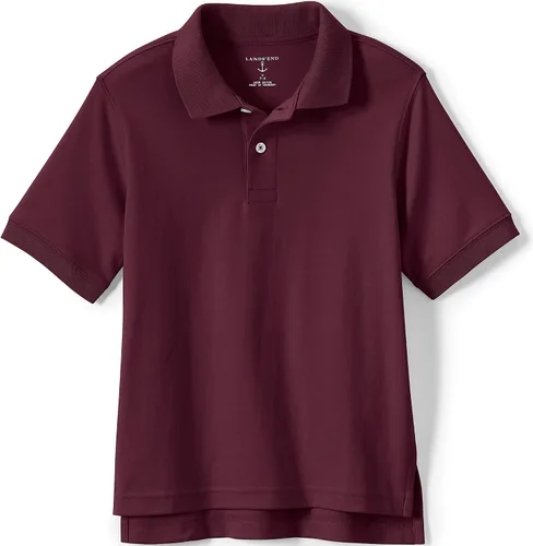 Vista 5 de Lands' End - Polo de uniforme escolar para niños – 100% algodón cómodo que dura todo el año, de fácil cuidado, manga corta Negro