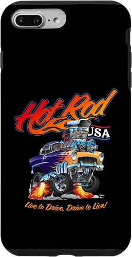 Vista 12 de Hotrod USA Design Classic Retro Muscle Car Dragster Cartoon Case for iPhone 17