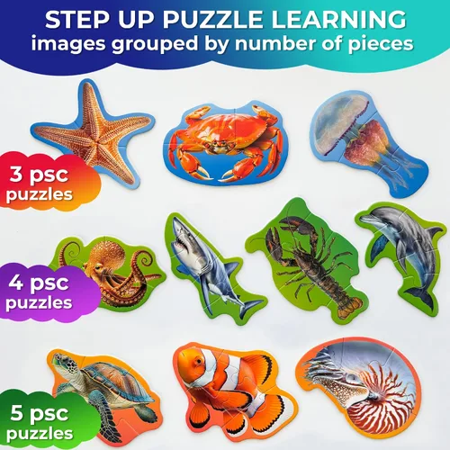 Vista 2 de Step Up Puzzles para niños de 3 a 5 años - Rompecabezas realistas para Océano