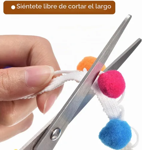 Vista 3 de uxcell 5 yardas con flecos de pompón, accesorio de costura de cinta para manualidades, para el hogar, cortina, ropa, almohada, decoración