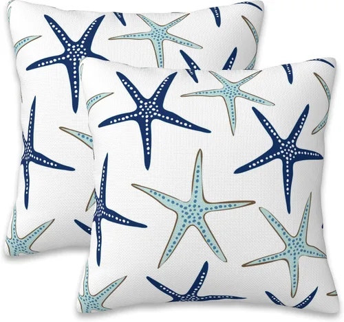 Vista 9 de Fundas de almohada Naqiuli azules florales de 16x16 pulgadas, juego de 2 fundas de almohada decorativas, fundas de cojín para dormitorio, sala