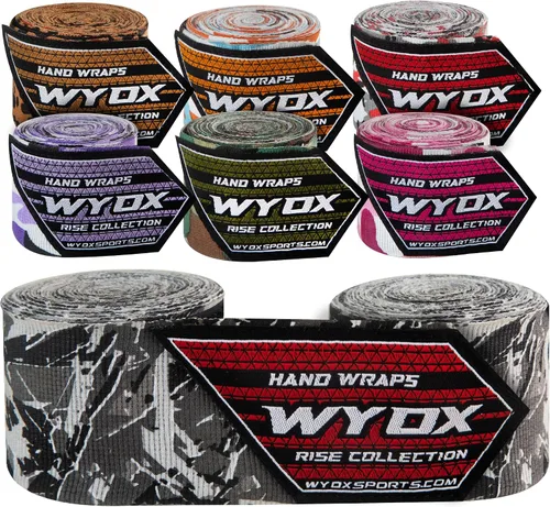 Vista 9 de WYOX Boxing Hand Wraps Inner Gloves, Elasticated Thumb Loop Bandages Mexican Style Under Mitts Wrist Wrap Protection Muay Thai MMA Kickboxing