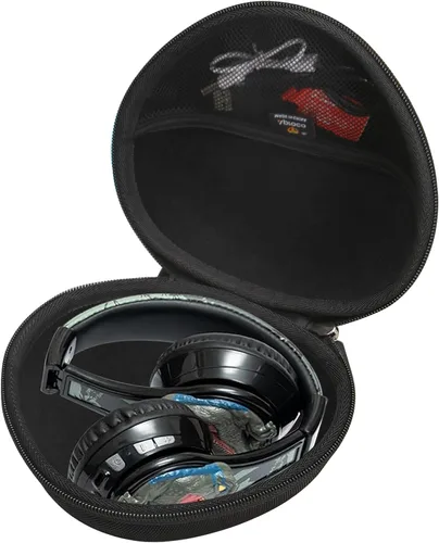 Vista 2 de Aproca Funda para auriculares compatible con iClever BTH12 / HS19 / BTH26 / BERIBES/eKids Jurassic World plegable para niños, bolsa de Black-pro