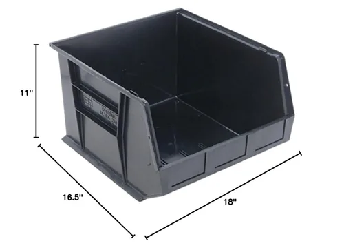 Vista 2 de Quantum QUS270 - Cubo apilable de plástico, 16-1/2 x 18 x 11 pulgadas, color negro