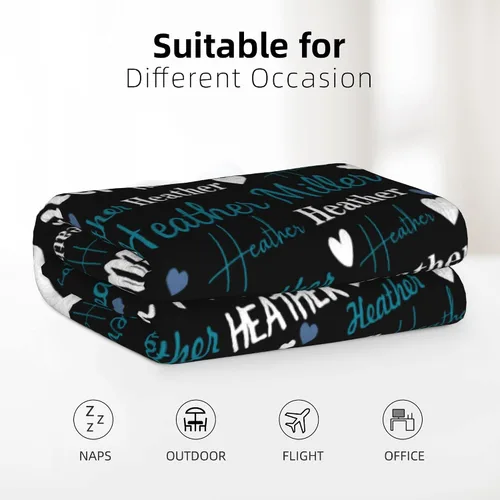 Vista 5 de Dr.TOUGH Mantas personalizadas con nombre, mantas personalizadas con nombre, mantas de bebé personalizadas para niñas, niños y adultos, mantas