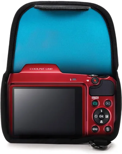 Vista 4 de MegaGear Nikon Coolpix L840 - Funda de neopreno para cámara, con mosquetón, color azul