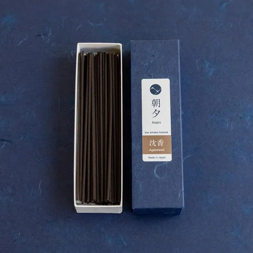 Vista 7 de Asayu Japan Varillas de incienso natural de madera de agar, tamaño de muestra de incienso japonés para relajación nocturna, yoga, meditación.