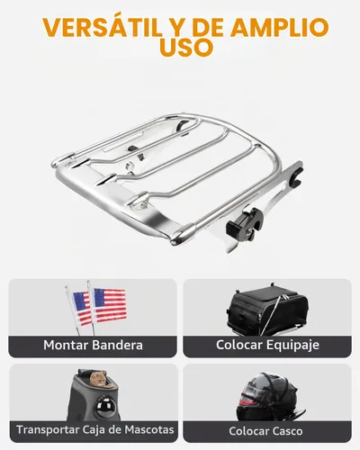 Vista 6 de PBYMT Soporte desmontable para equipaje de dos pisos con ala de aire compatible para Harley Touring Street Glide Road King Electra Glide 2009-2024