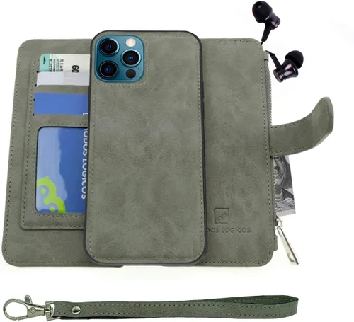 Vista 32 de MODOS LOGICOS Funda para iPhone 11, cartera desmontable, 2 en 1, almacenamiento en efectivo con cremallera, hasta 14 ranuras para tarjetas, 1 Negro