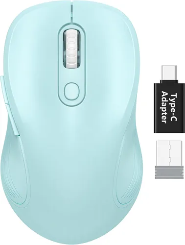 Vista 22 de Trueque - Ratón inalámbrico para laptop, ratón de computadora ergonómico de 2.4GHz con botones de atrás y adelante, 3 niveles de DPI ajustables, 6
