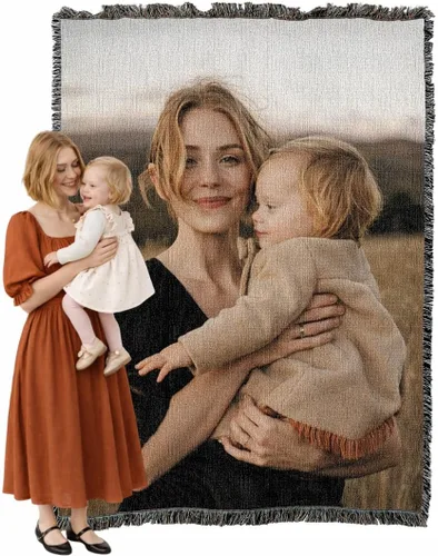 Vista 10 de Pure Country Weavers Manta Tejida Personalizada con Foto - 100% Algodón - No Impresa - Manta de Tapiz Personalizada con Foto para Regalo - Fabricada