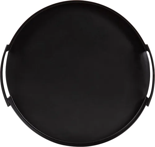 Vista 6 de Kate and Laurel Myo - Bandeja redonda moderna de metal, 15 x 15 pulgadas, color negro, bandeja circular decorativa para almacenamiento y exhibición