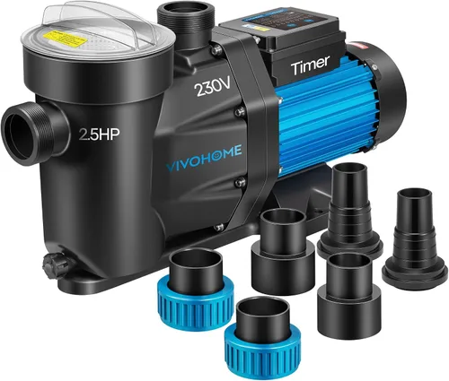 Vista 9 de VIVOHOME Bomba de piscina autoprimante potente de 1.5 HP 6360 GPH con interruptor de encendido/apagado para piscina enterrada/sobre el suelo