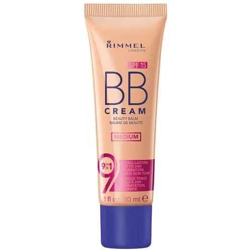 Vista 4 de Rimmel London BB Cream con efecto iluminador, luz, 1.0 fl oz, rosa