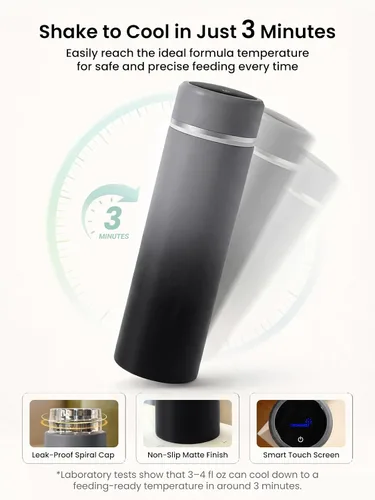 Vista 2 de Grownsy Fabricante portátil de biberones de fórmula para bebés, enfriamiento rápido en 3 minutos, enfriamiento físico puro, no necesita energía