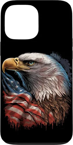 Vista 23 de Funda patriótica para iPhone 16 con diseño de ojos de águila calva americana