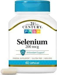 Vista 4 de 21st century Selenio 200 mcg cápsulas – 60 ct, Paquete de 4